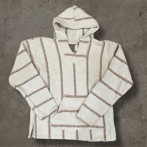 Baja Joe Poncho Hooded Sweater Adult Small Surfer Jerga Drug Rug Festival Men’s